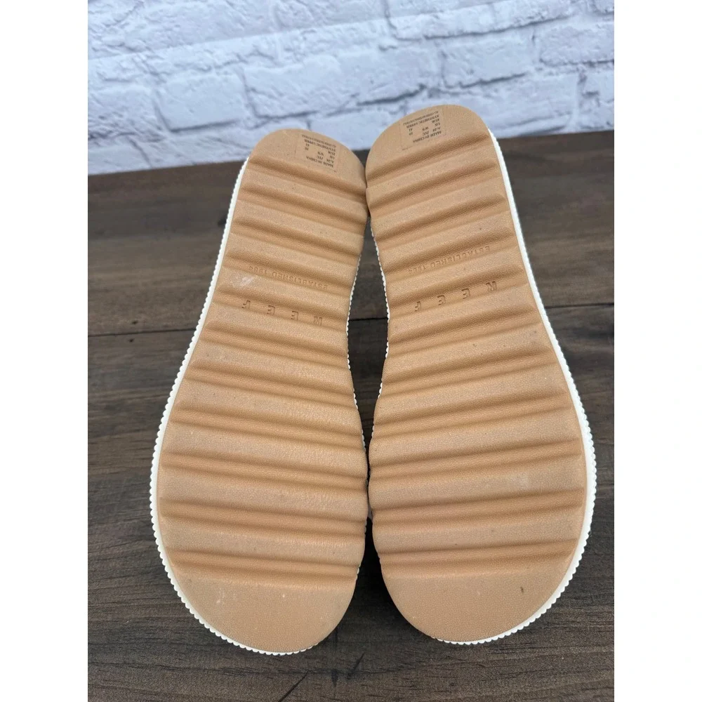Reef Water Vista Higher Platform Sandals Women 10 Cloud White Tan Comfort NEW